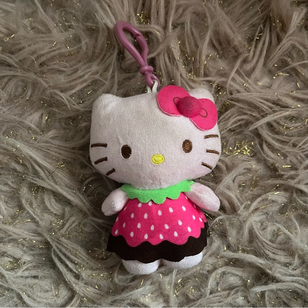 Hello Kitty Strawberry Plush Dangler Series 2 Keychain